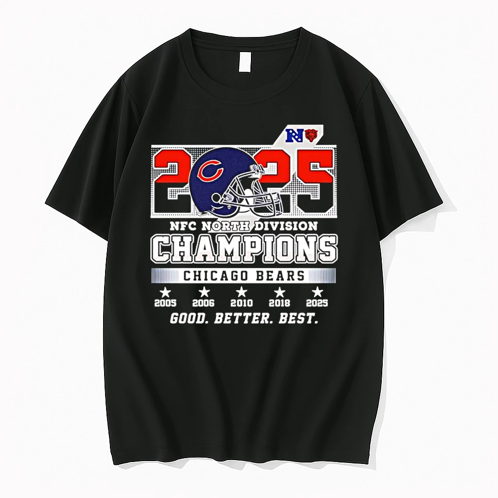Chicago Bears Nfc North Division Champions 2025 Good Better Best Helmet Shirts