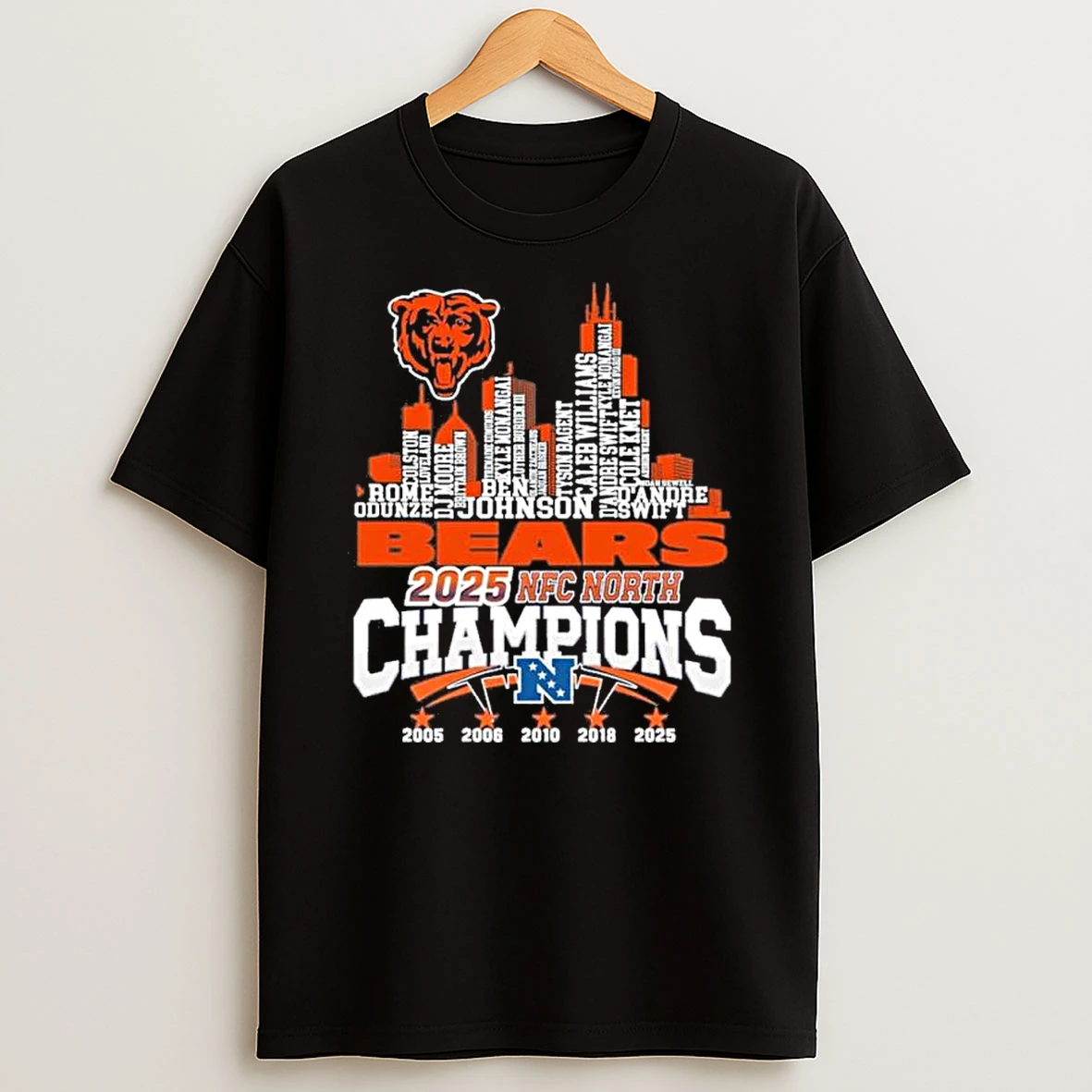 Chicago Bears Typo Team Name Nfc North Champions Shirts