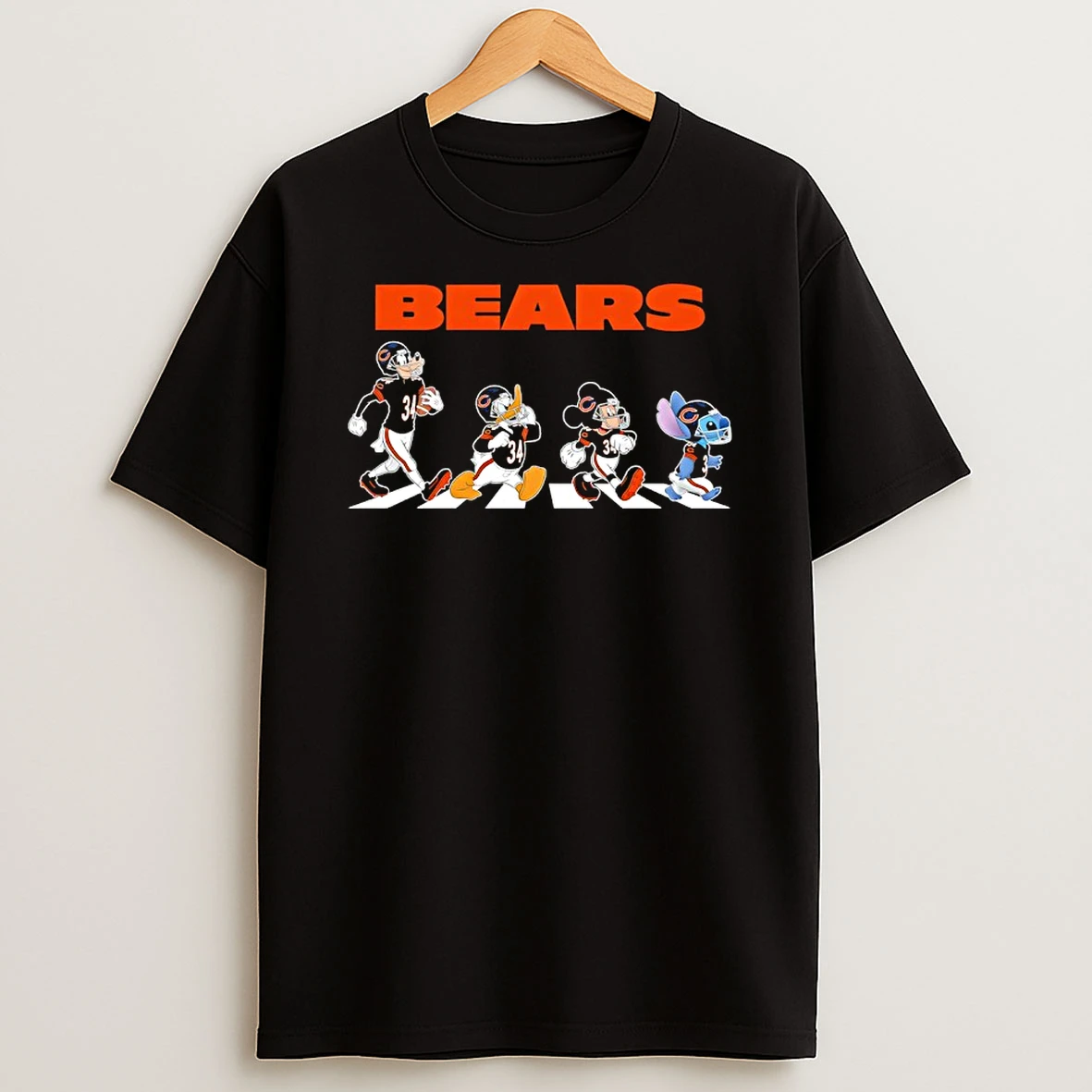 Chicago Bears X Goofy X Donald Duck X Mickey Mouse X Stitch Abbey Road Shirts