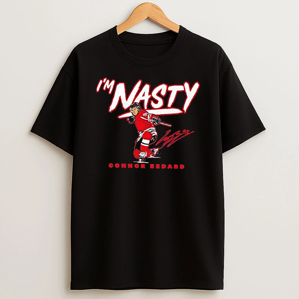 Chicago Blackhawks Hockey Connor Bedard Im Nasty Signature Shirts