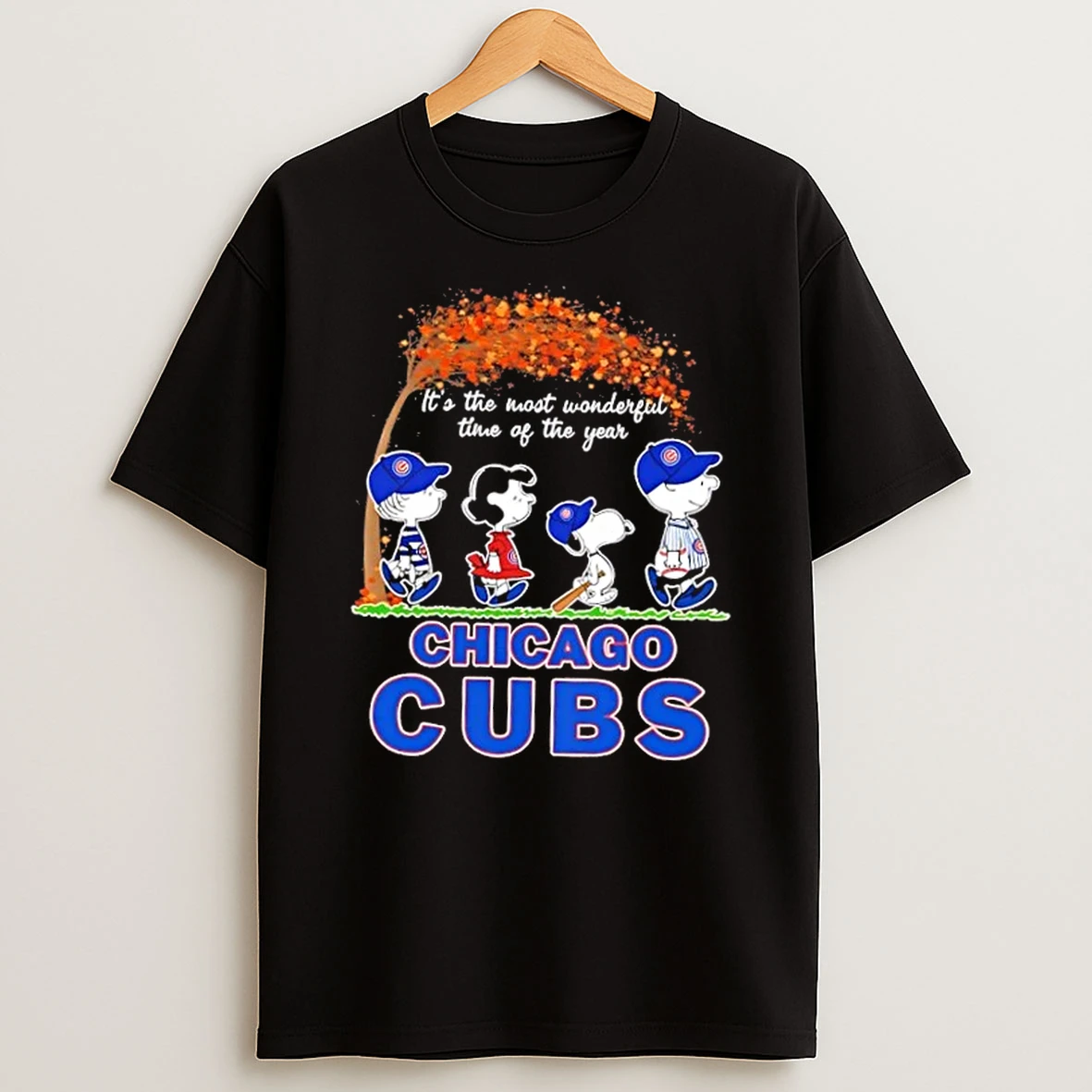 Chicago Cubs X Peanuts Snoopy And Friends Autumn Its The Most Wonderful Time Of The Year Shirts