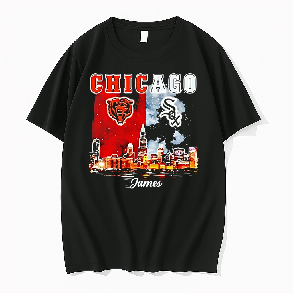 Chicago City Skyline Chicago Bears And Chicago White Sox Logos Shirts
