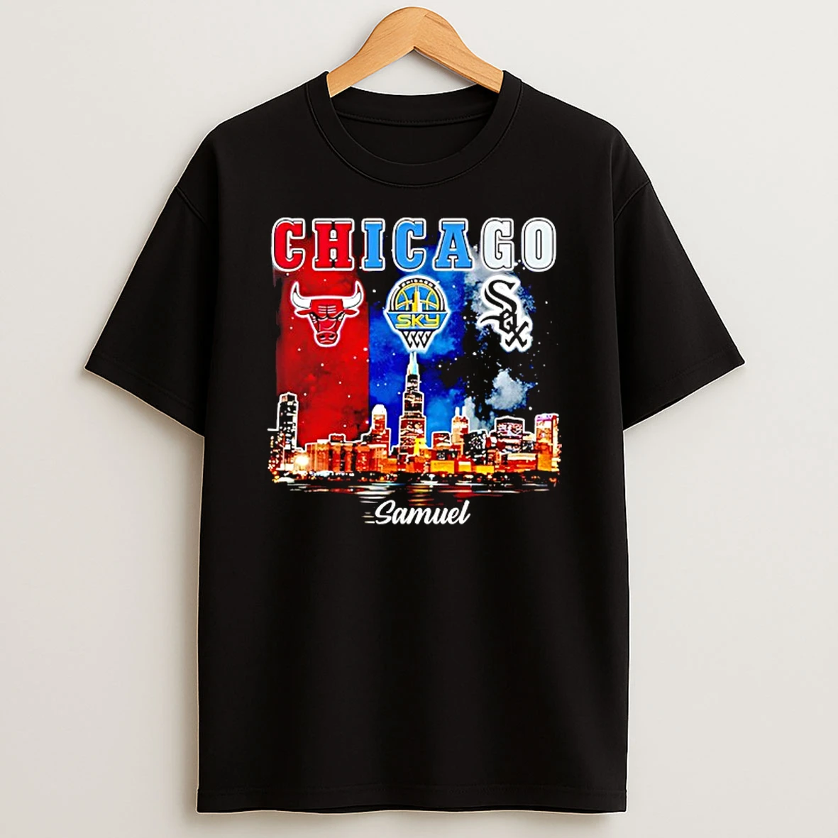 Chicago City Skyline Chicago Bulls Chicago Sky And Chicago White Sox Logos Shirts