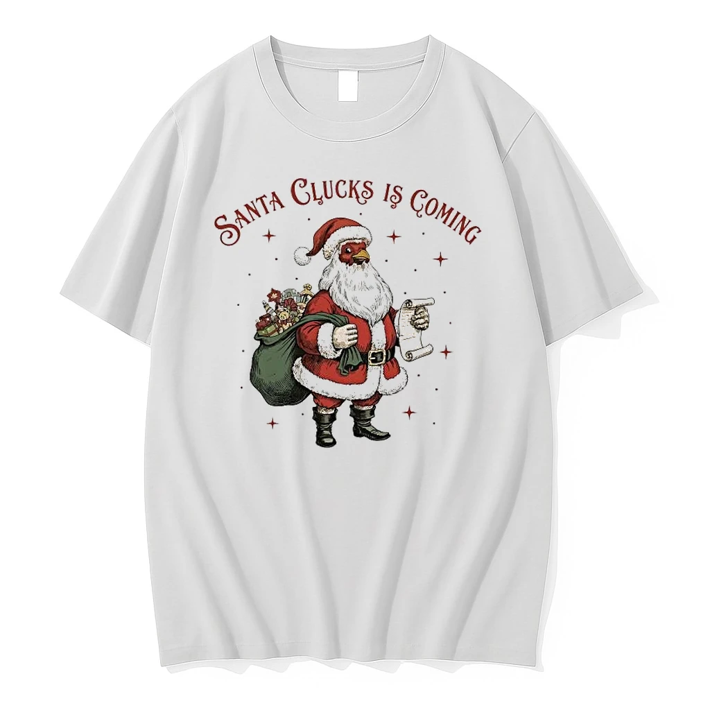 Chicken Santa Clucks Is Coming Christmas Shirts