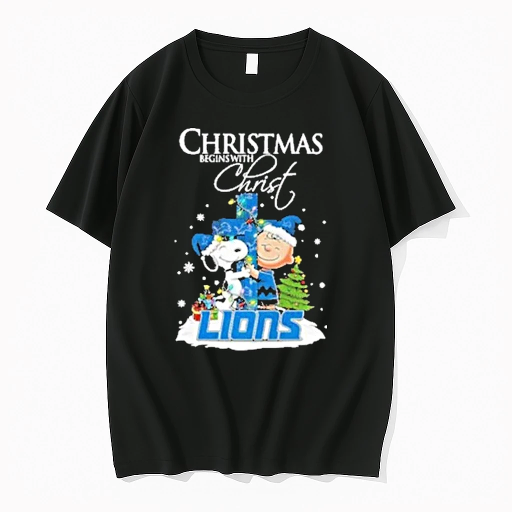 Christmas Begins With Christ Detroit Lions Shirts