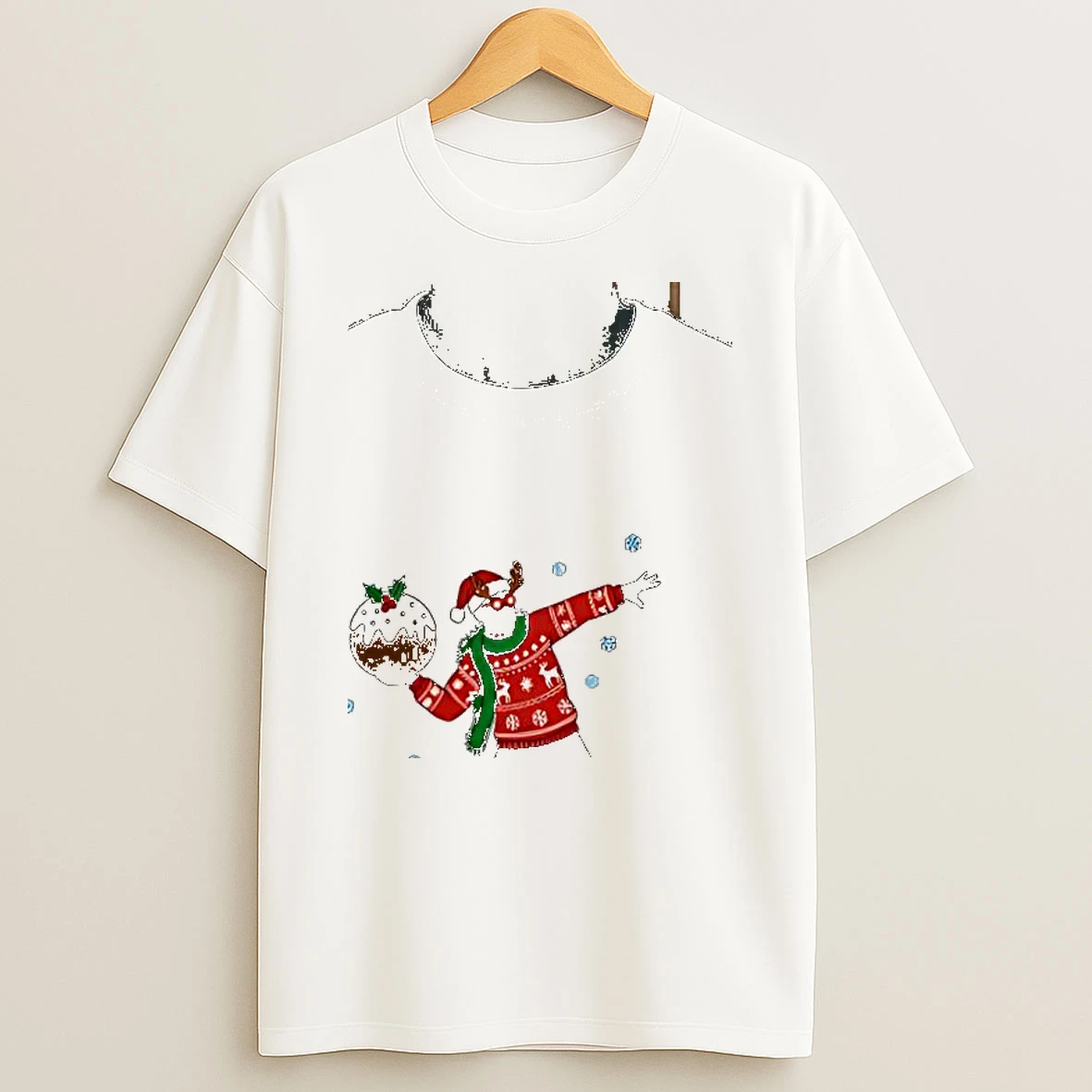 Christmas Guy Throwing Cakes Shirts