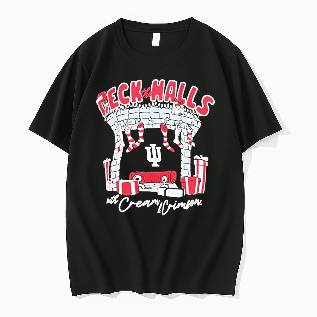 Christmas Indiana Hoosiers Deck The Halls With Cream And Crimson Shirts