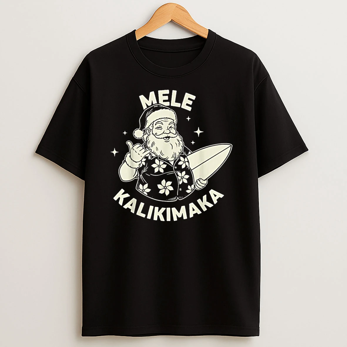 Christmas Mele Kalikimaka Santa Shaka Hawaii Shirts
