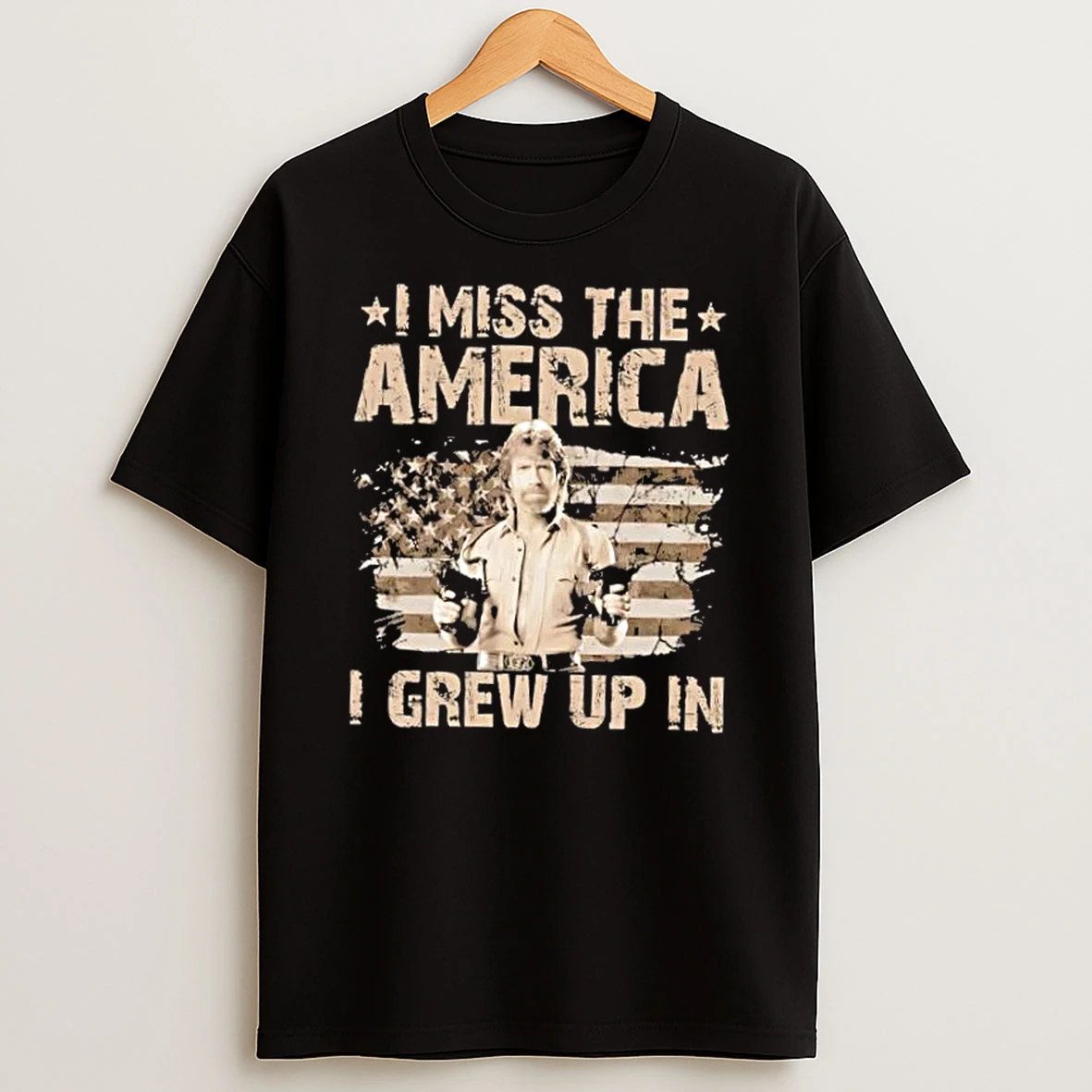 Chuck Norris I Miss The America I Grew Up In Us Flag Shirts