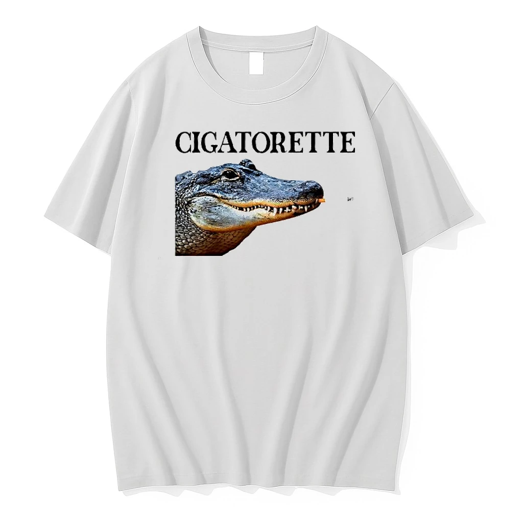 Cigatorette Alligator With A Cigarette Graphic Shirts
