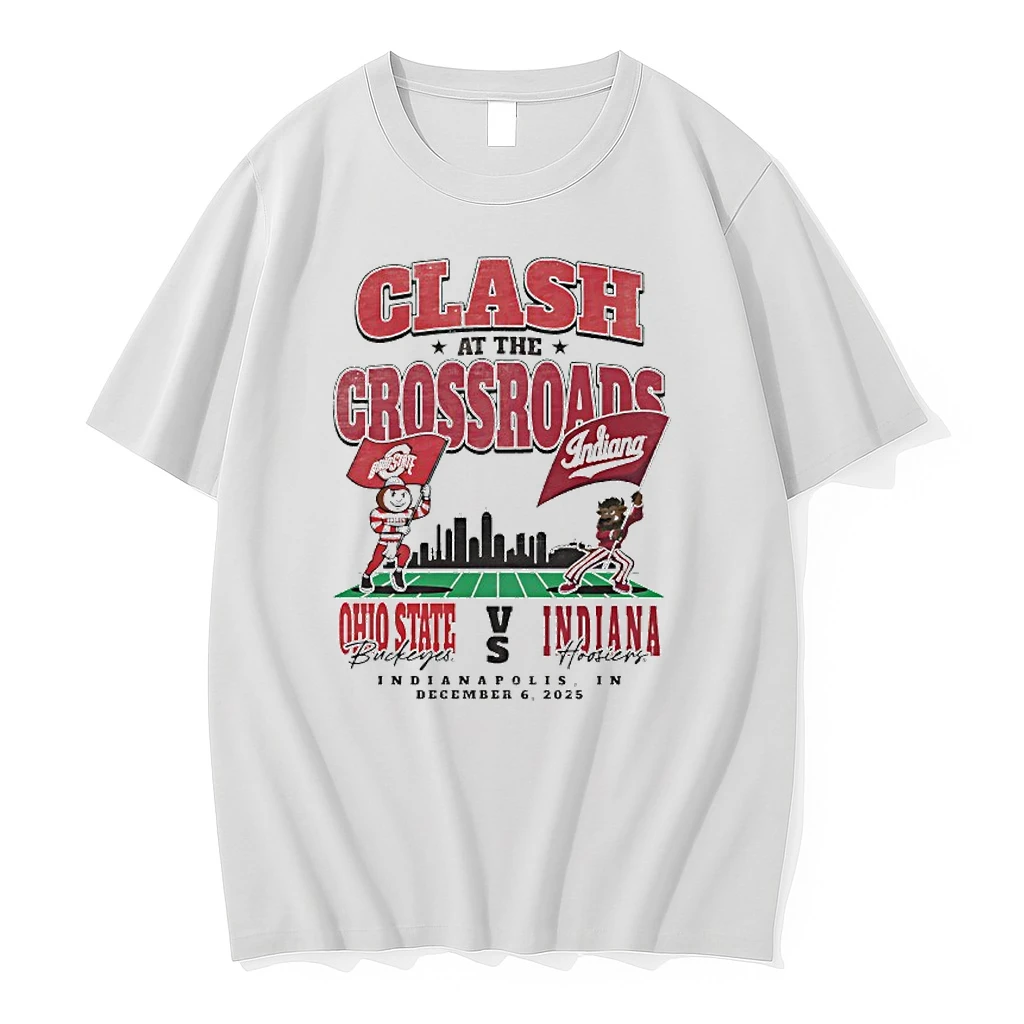 Clash At The Crossroads Ohio State Buckeyes Vs Indiana Hoosiers 2025 Mascot Matchup Shirts