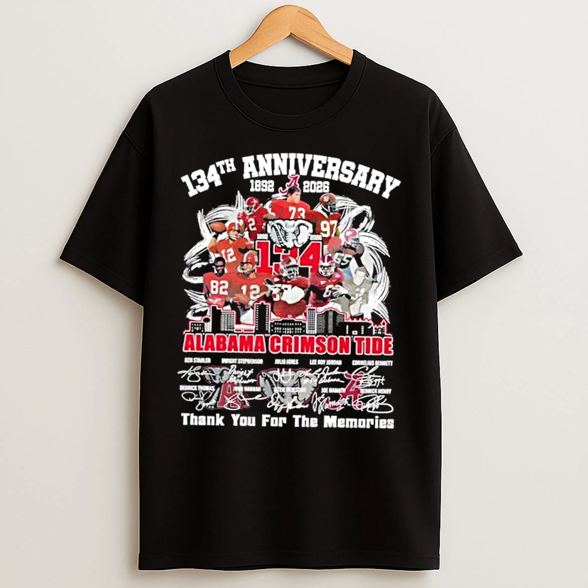 Classic 134th Anniversary 1892 2026 Alabama Crimson Tide Ken Stabler And Legends Thank You For The Memories Skyline T Shirts
