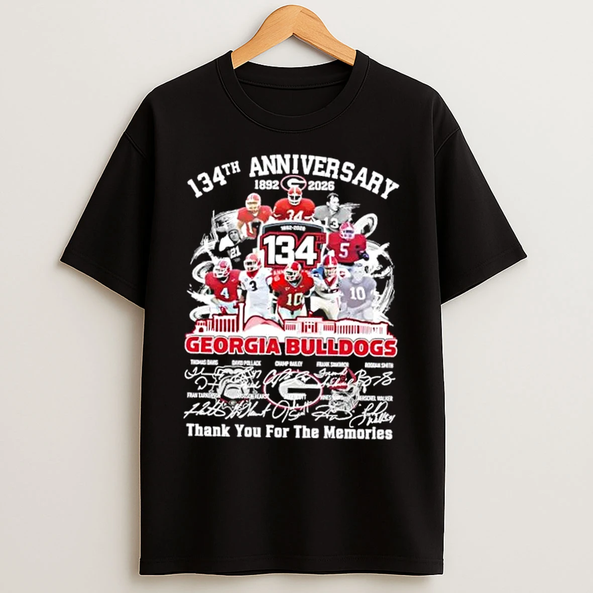 Classic 134th Anniversary 1892 2026 Georgia Bulldogs Thomas Davis And Legends Thank You For The Memories T Shirts