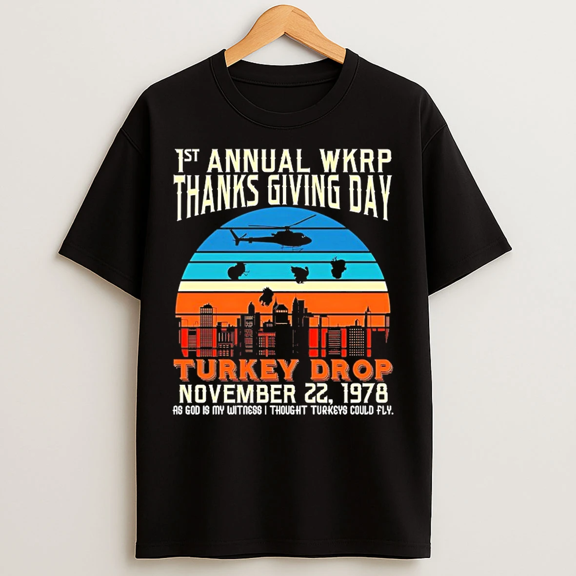 Classic 1st Annual Wkrp Thanks Giving Day Turkey Drop Vintage T Shirts