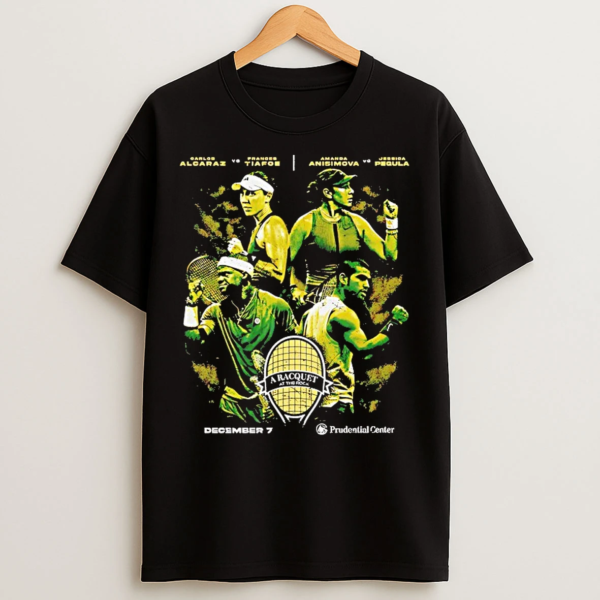 Classic 2025 A Raquet At The Rock Carlos Alcaraz Frances Tiafoe Amanda Anisimova And Jessica Pegula T Shirts