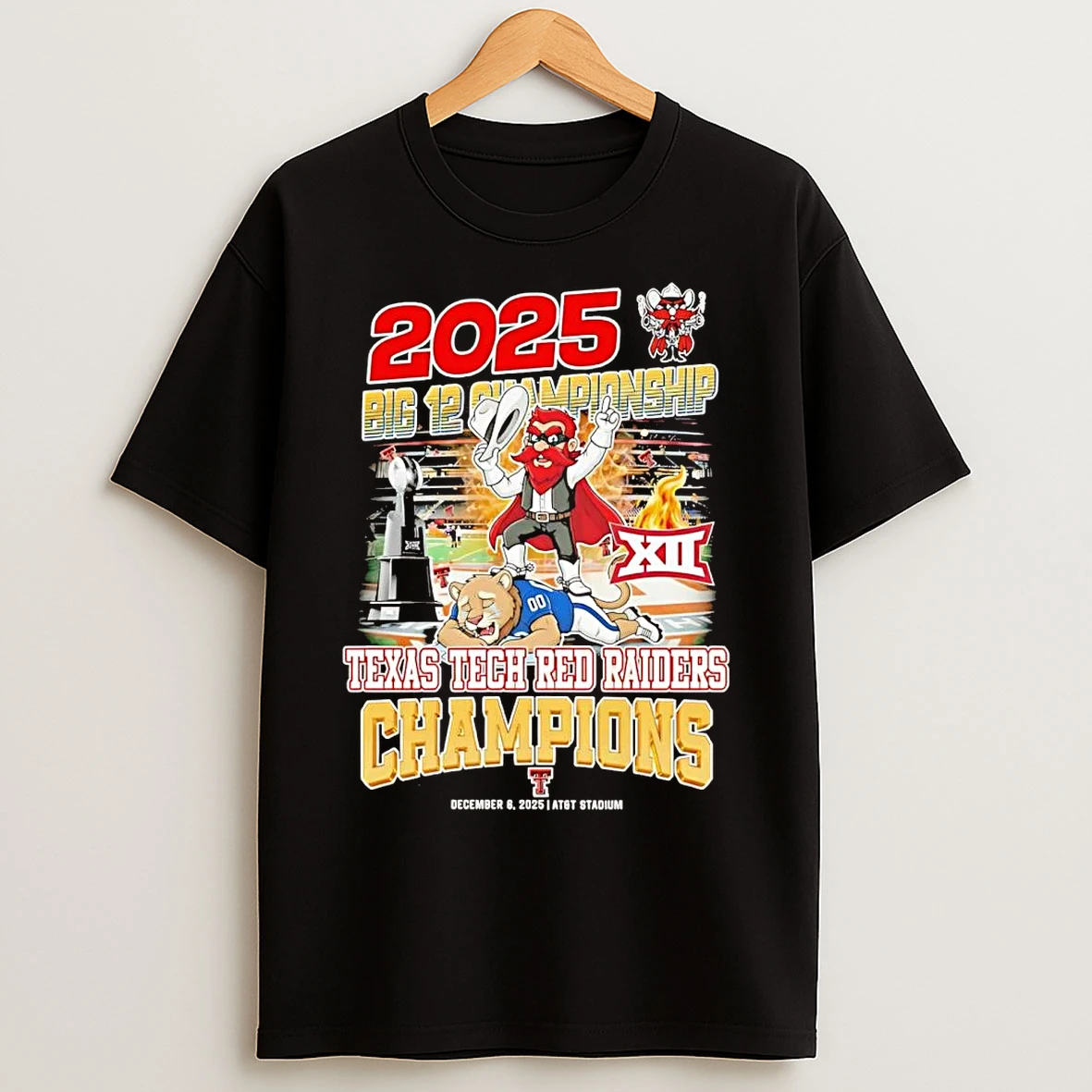 Classic 2025 Big 12 Championship Texas Tech Red Raiders Champions T Shirts