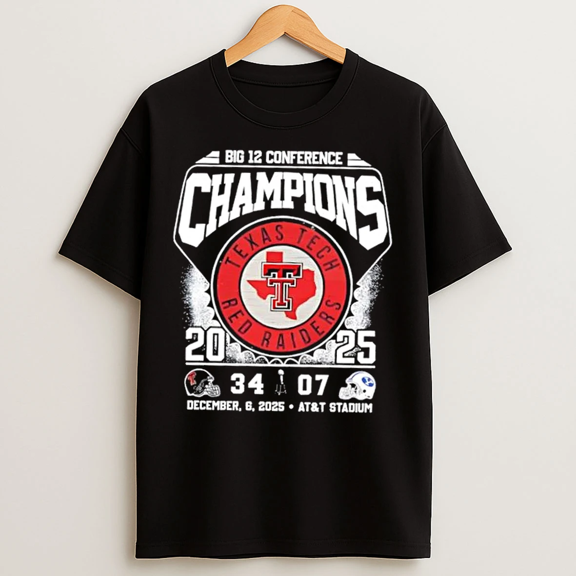 Classic 2025 Big 12 Conference Champions Texas Tech Red Raiders Vs Byu Cougars Att Stadium T Shirts