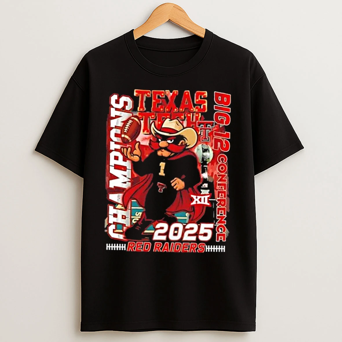 Classic 2025 Big 12 Conference Texas Tech Red Raiders Mascot T Shirts