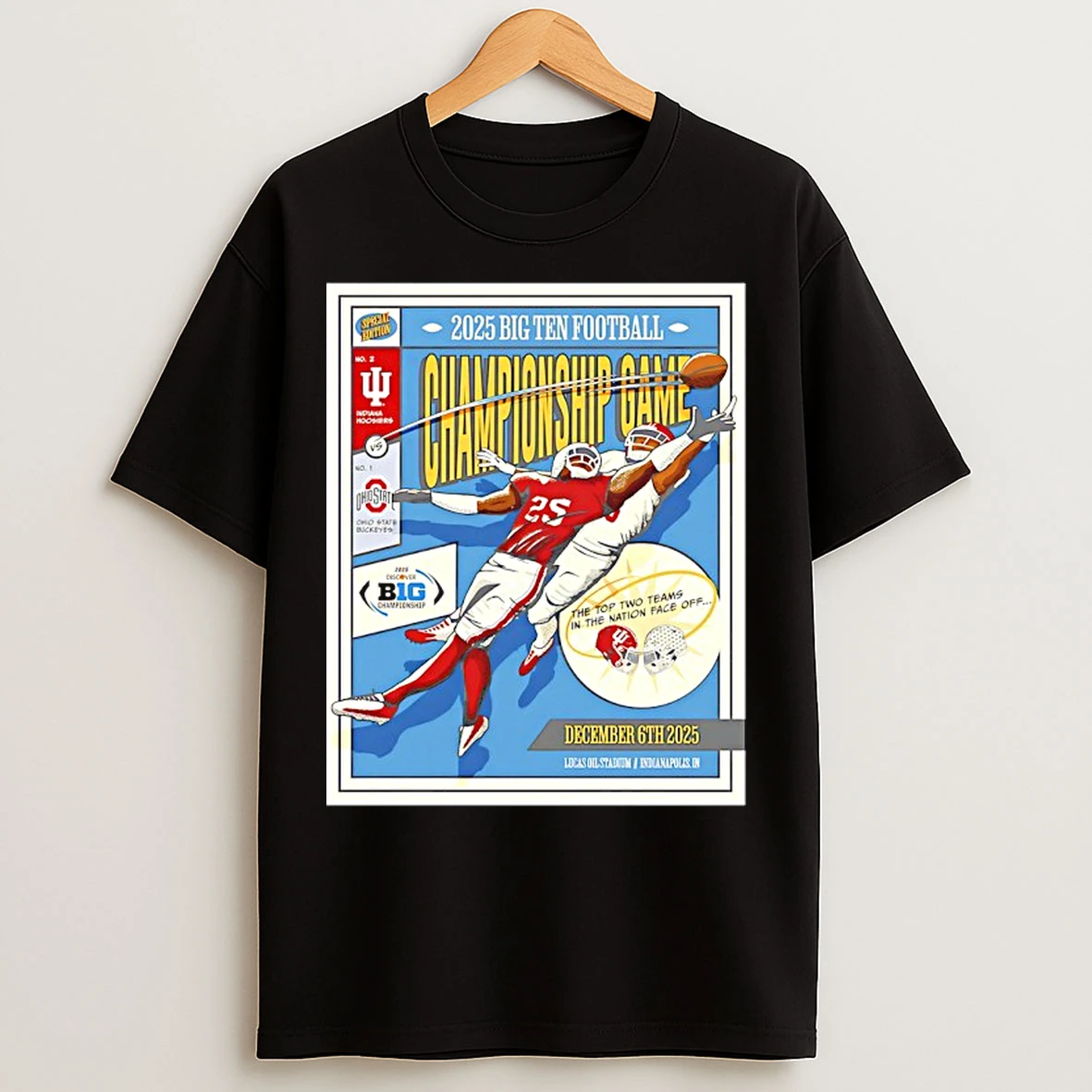 Classic 2025 Big Ten Football Championship Game Indiana Hoosiers Vs Ohio State Vintage T Shirts