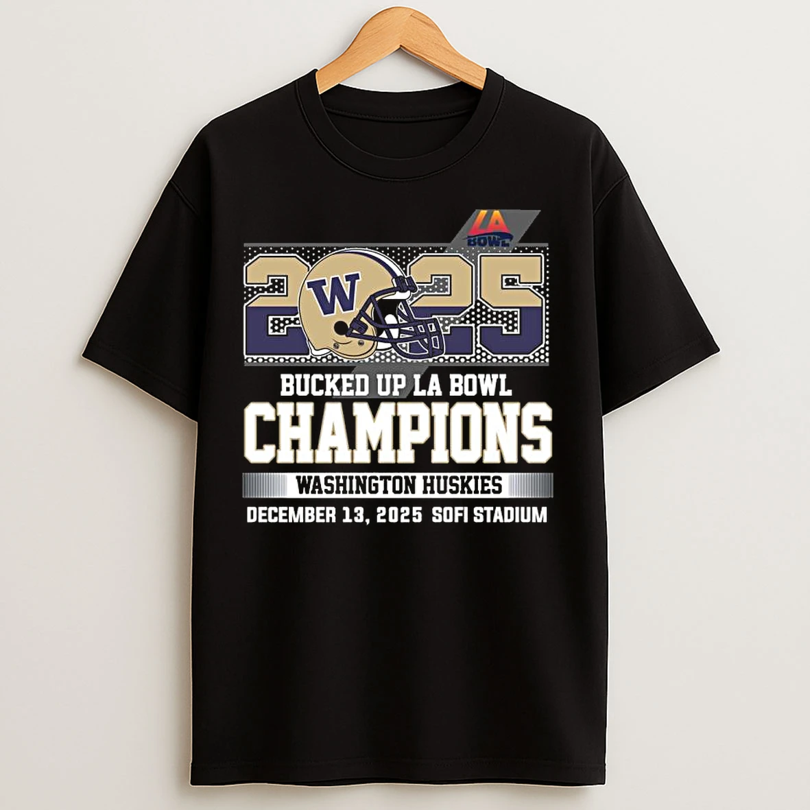 Classic 2025 Bucked Up La Bowl Champions Washington Huskies Football T Shirts
