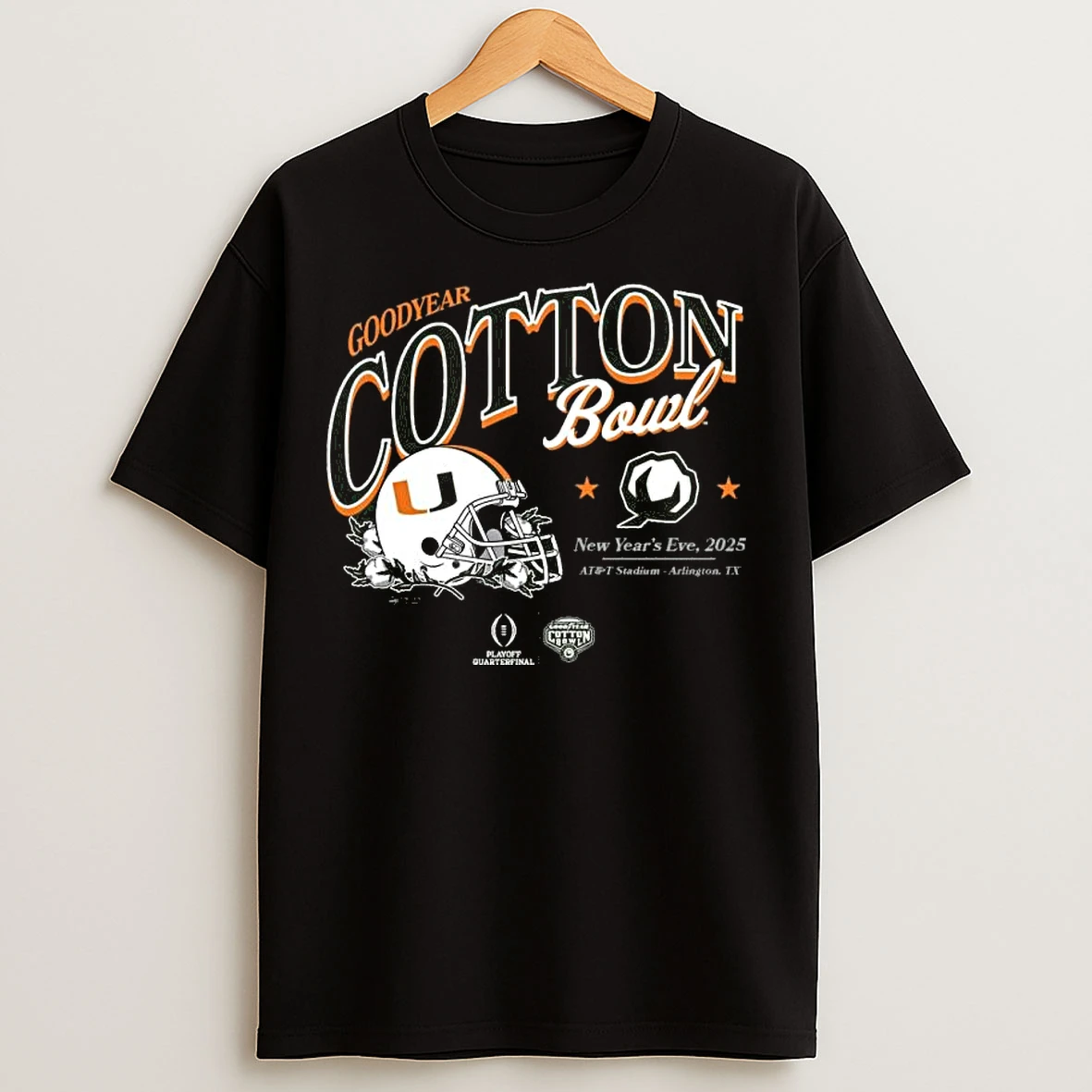 Classic 2025 Cotton Bowl Miami Canes Helmet Bound T Shirts