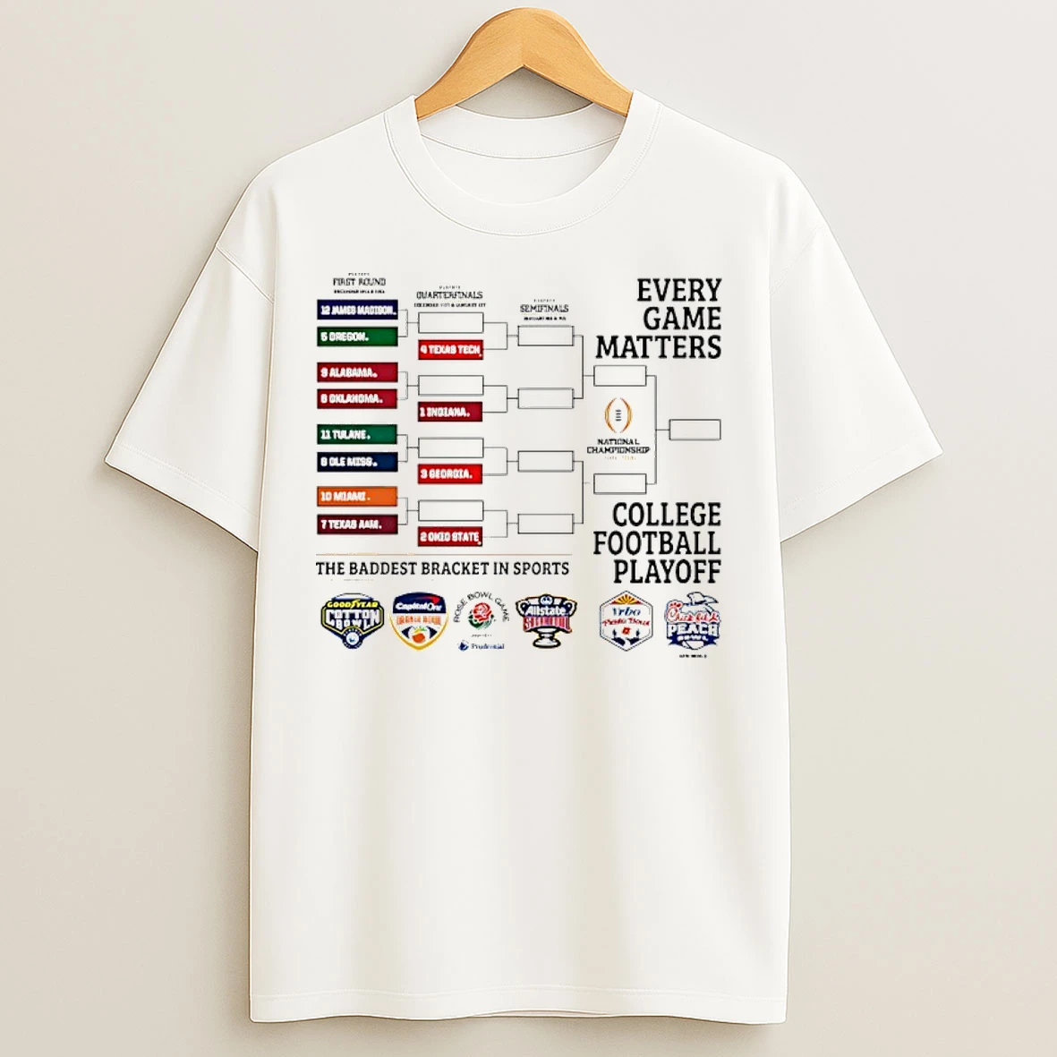 Classic 2025 Every Game Matters And College Football Playoff Brackets T Shirts