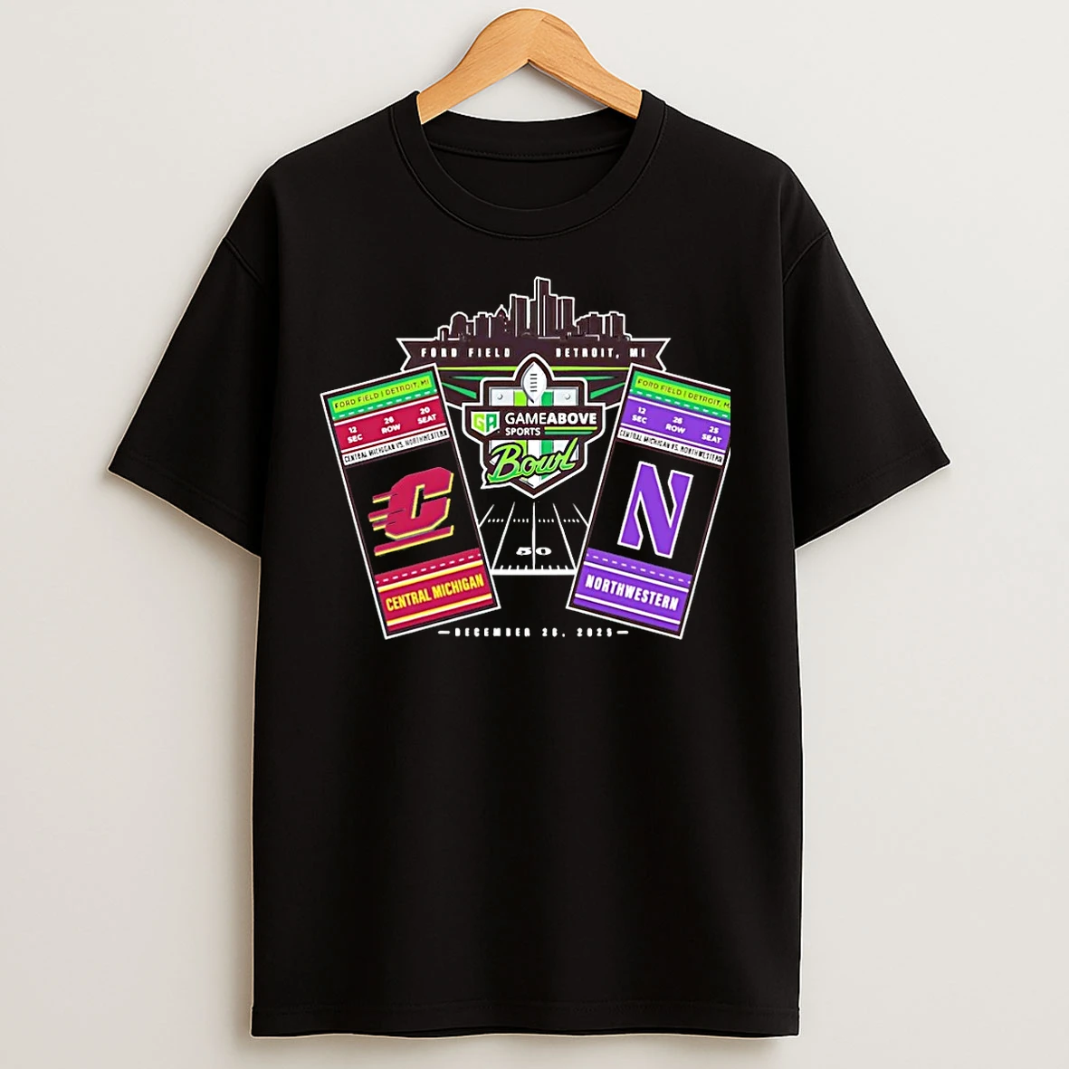 Classic 2025 Gameabove Sports Bowl Central Michigan Chippewas Vs Wildcats Northwestern Ticket Christmas T Shirts