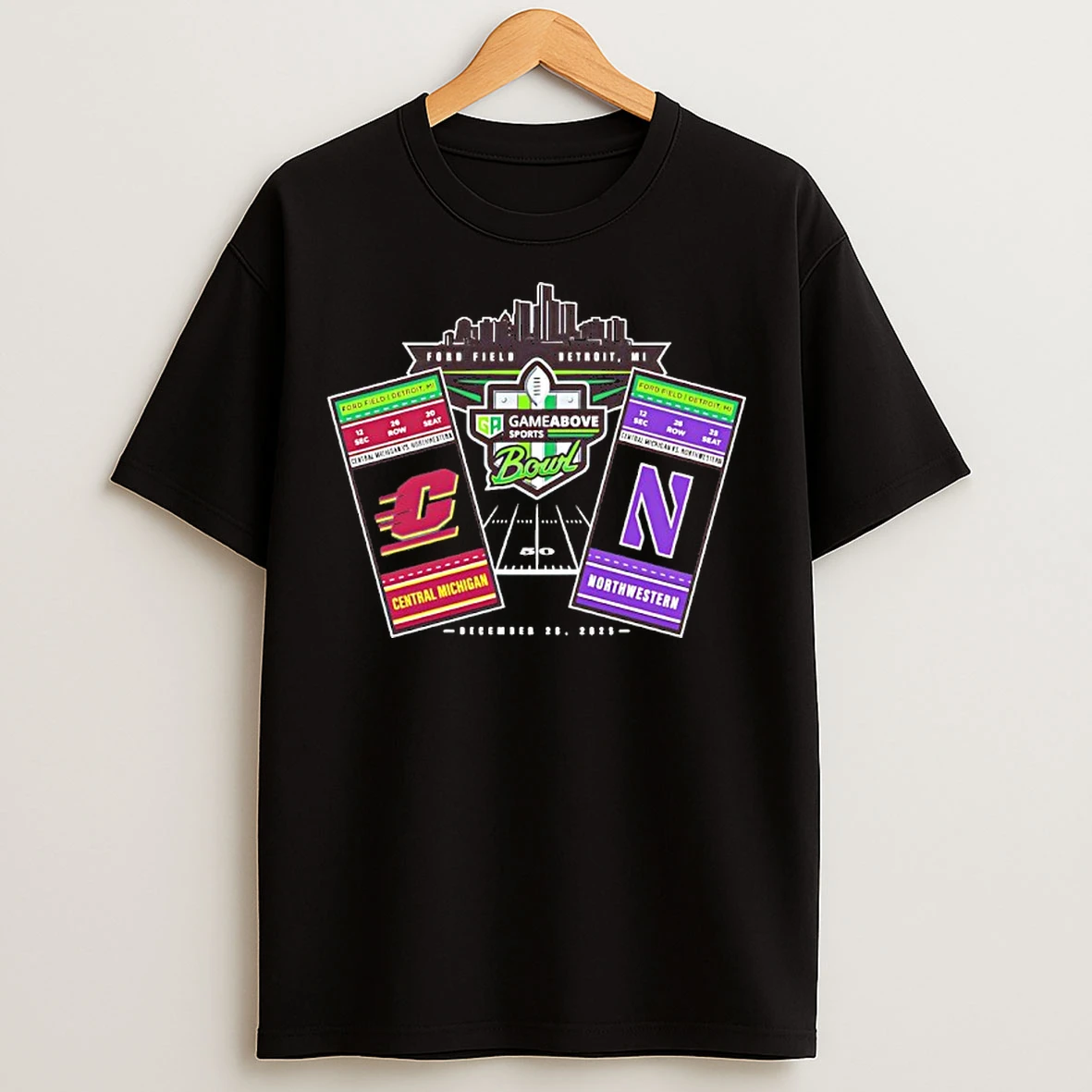 Classic 2025 Gameabove Sports Bowl Central Michigan Chippewas Vs Wildcats Northwestern Ticket T Shirts