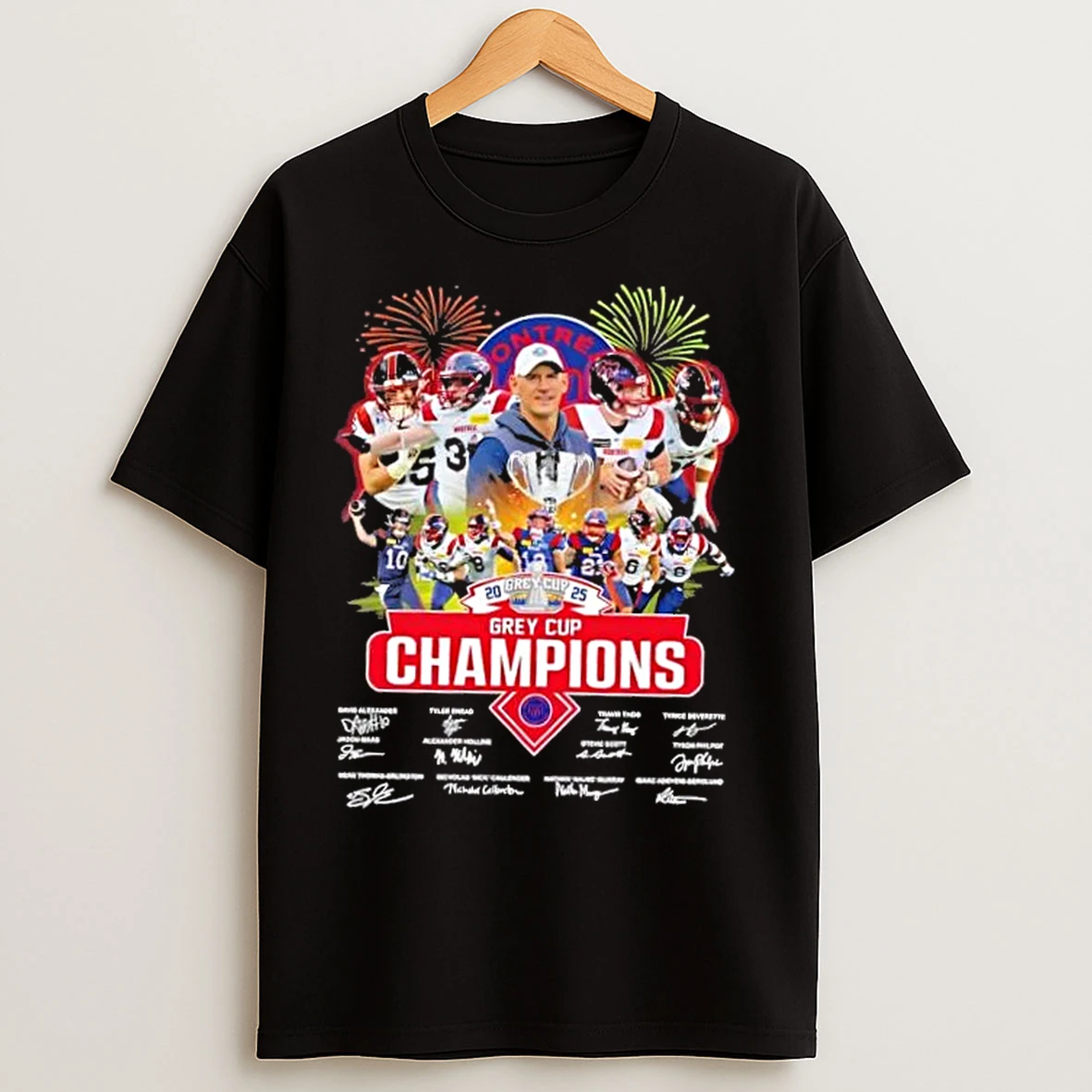 Classic 2025 Grey Cup Champions Davis Alexander And Players Montreal Alouettes Signatures T Shirts