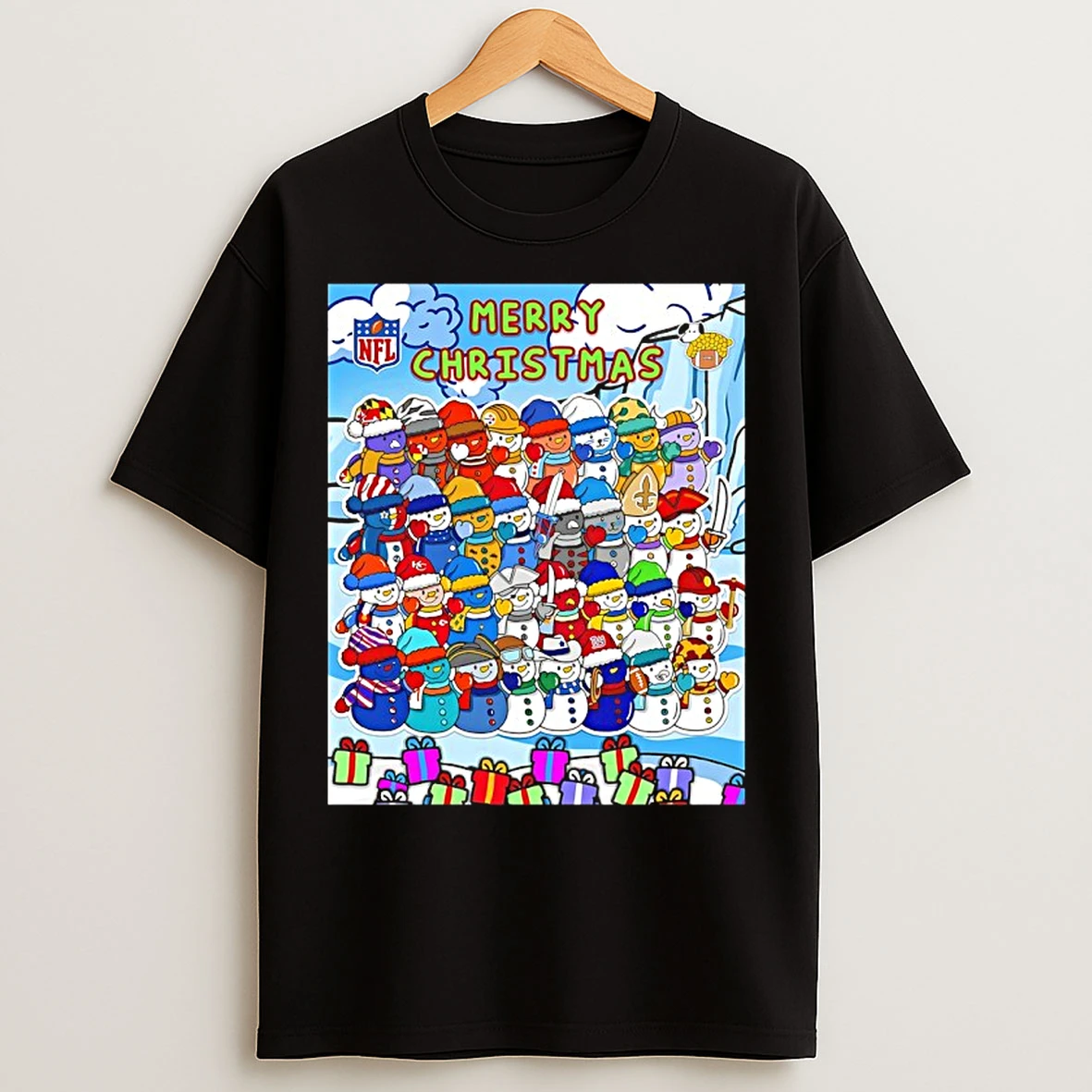 Classic 2025 Nfl Snowmen Merry Christmas T Shirts