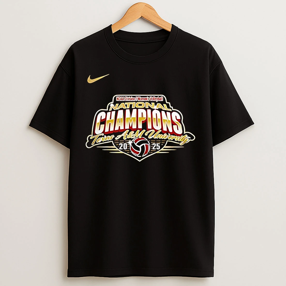 Classic 2025 National Champions Texas Am Aggies Womens Volleyball Logo T Shirts