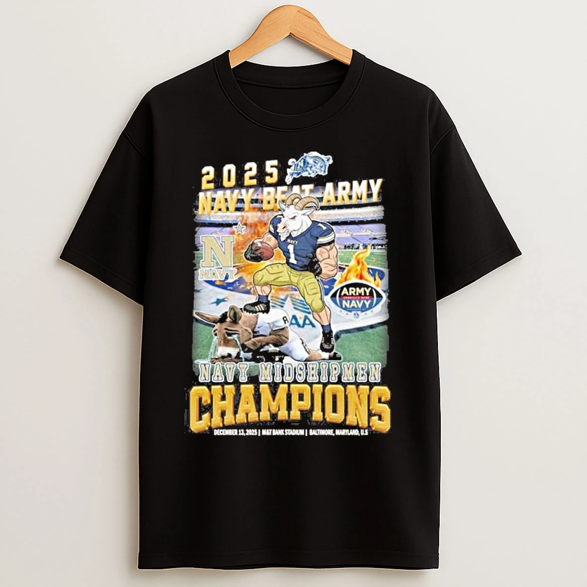 Classic 2025 Navy Beat Army Mascot Navy Midshipmen Champions T Shirts