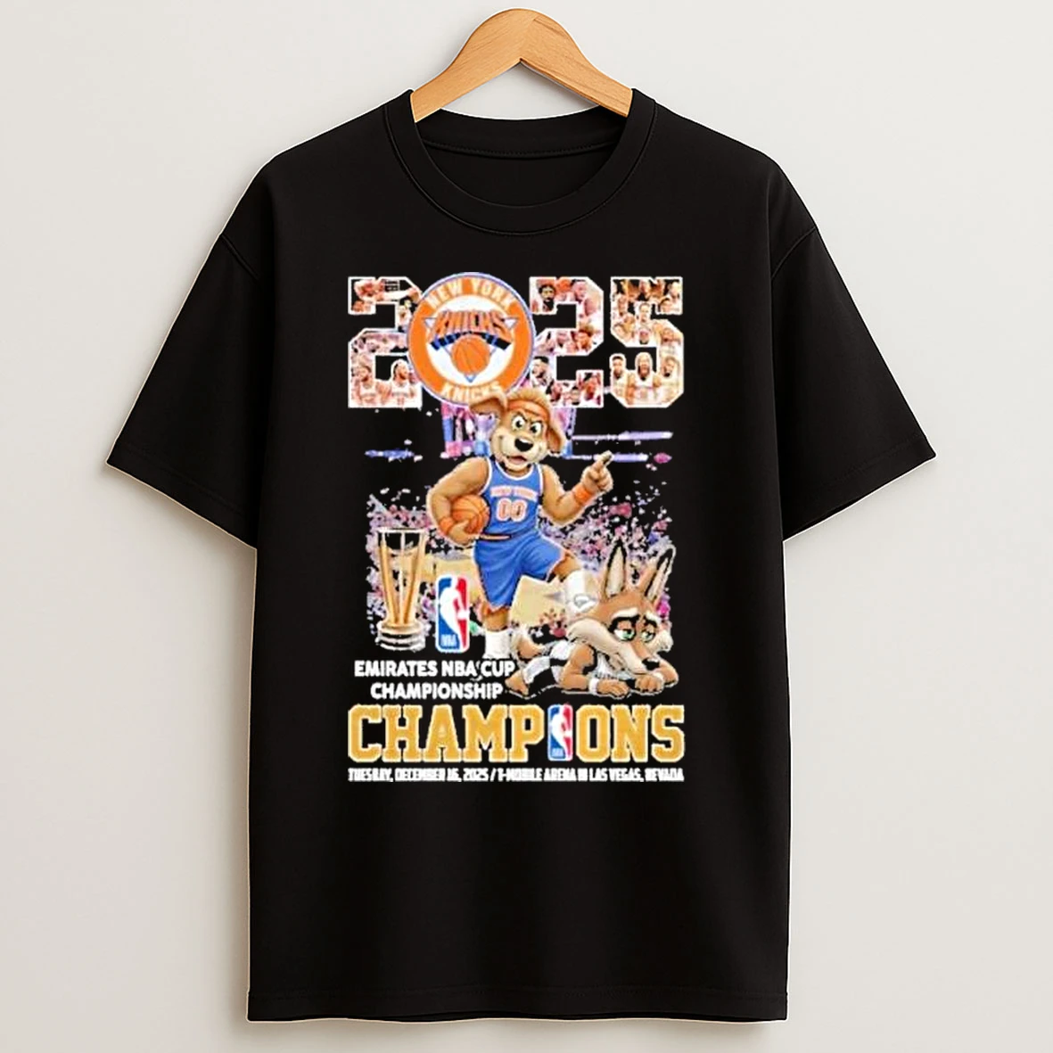 Classic 2025 New York Knicks Champions Nba Cup Mascot T Shirts