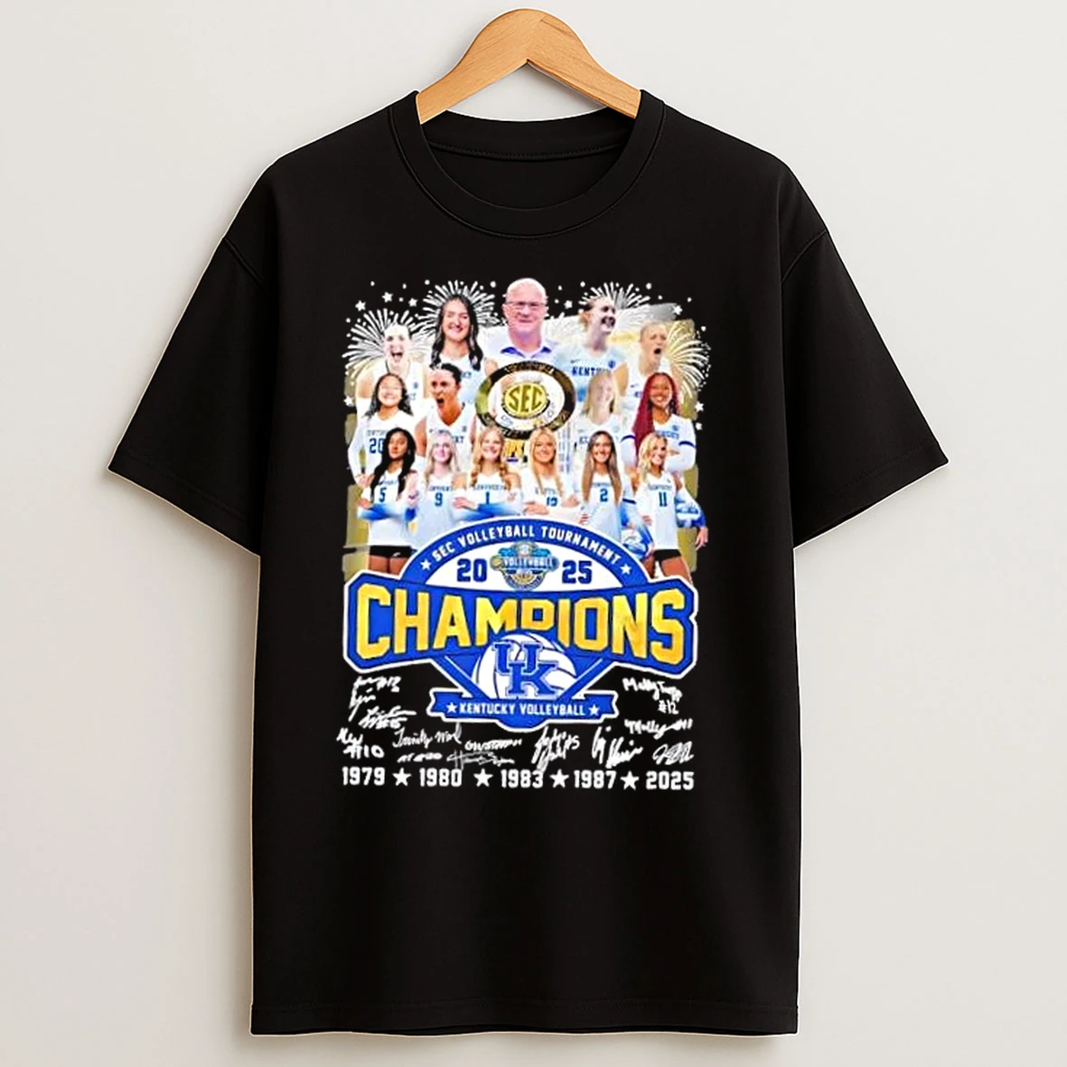 Classic 2025 Sec Volleyball Tournament Champions Kentucky Wildcats All Players Signatures T Shirts
