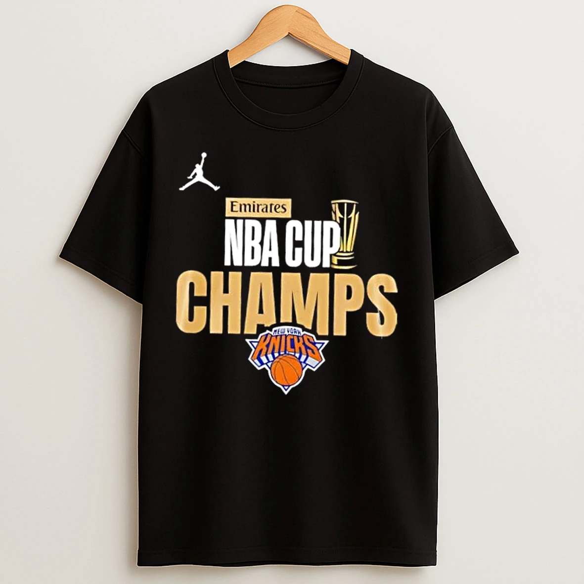 Classic 2025 The Emirates Nba Cup Champions New York Knicks All Signatures T Shirts