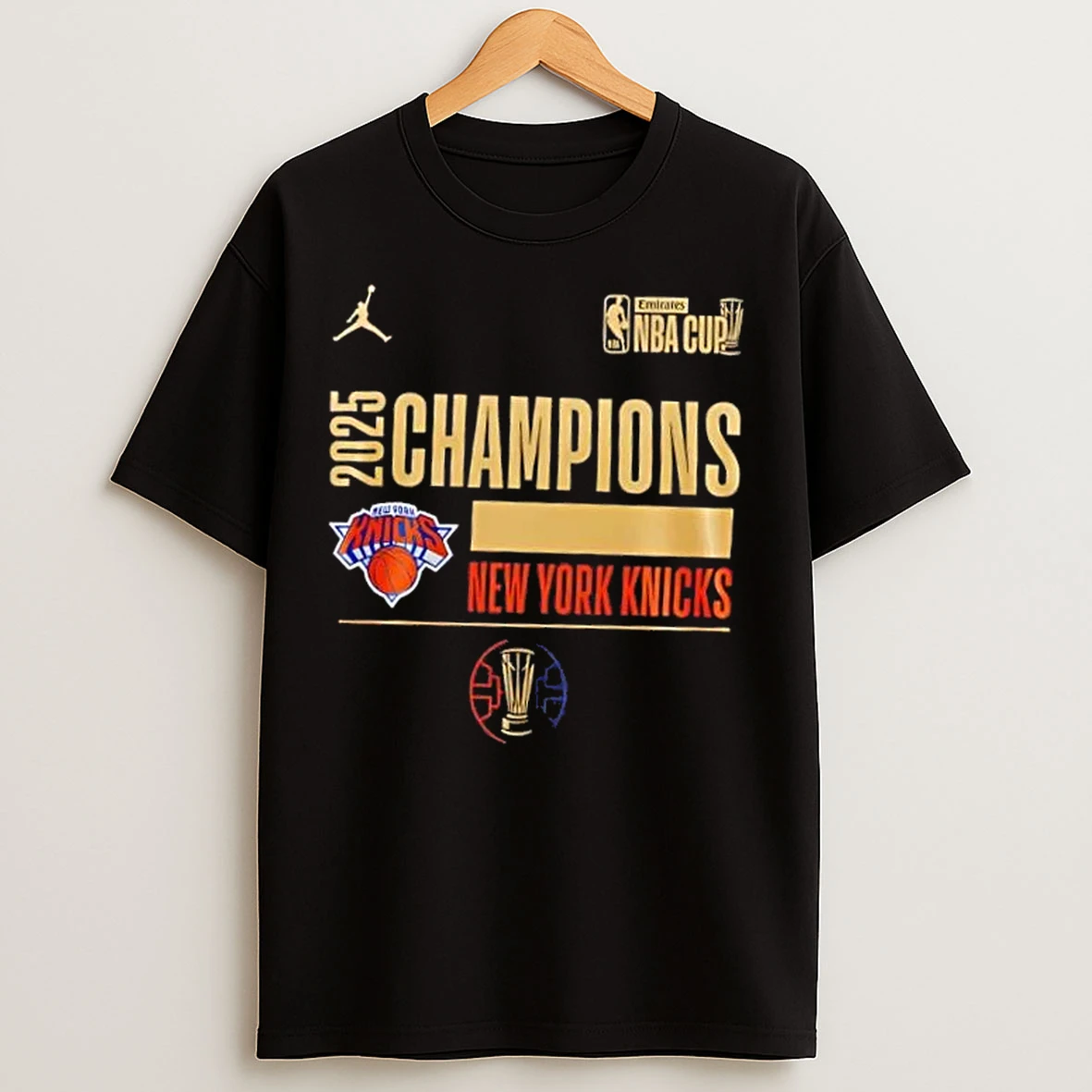 Classic 2025 The Emirates Nba Cup Champions New York Knicks T Shirts