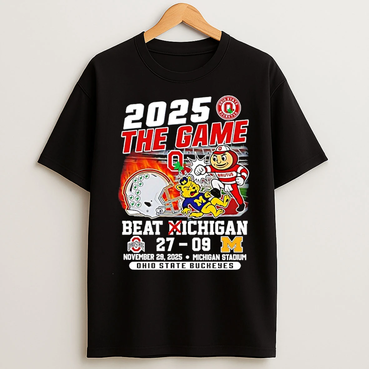 Classic 2025 The Game Ohio State Buckeyes Beat Michigan 27 09 Score Mascot T Shirts
