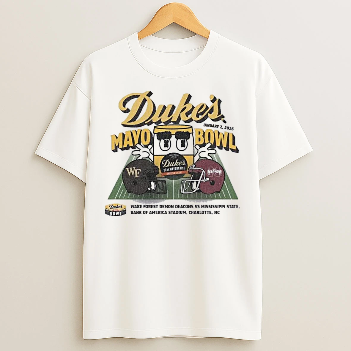 Classic 2026 Dukes Mayo Bowl 2 Team Wake Forest Vs Mississippi State T Shirts