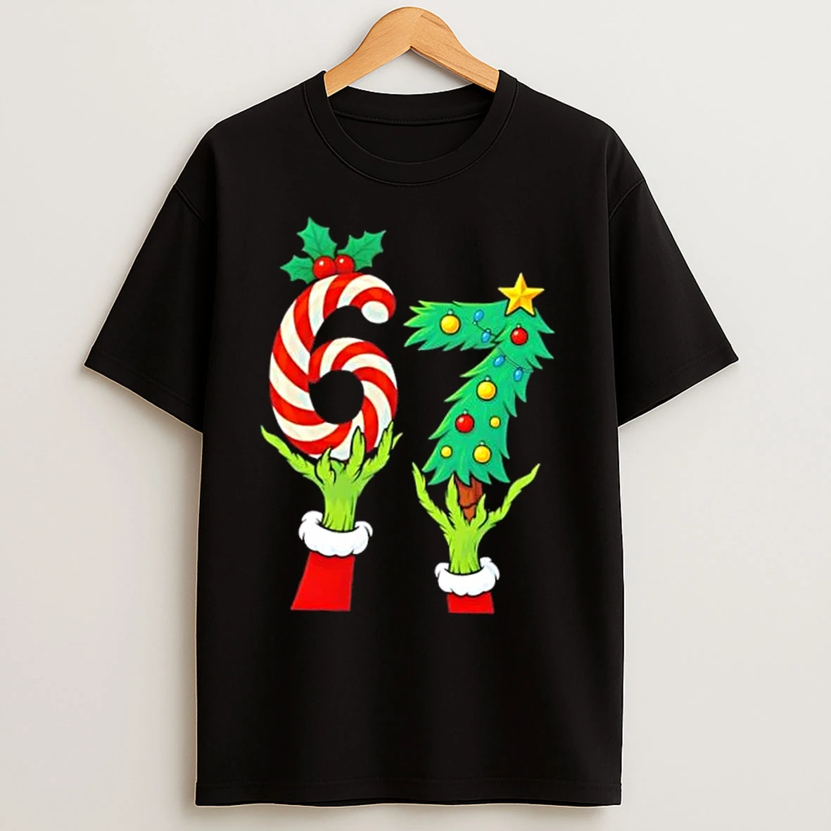 Classic 67 Christmas 6 7 Meme Hands Holiday Gen Alpha T Shirts