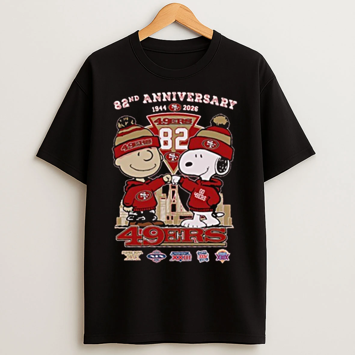 Classic 82nd Anniversary 1944 2026 Peanuts City 49ers Logo T Shirts