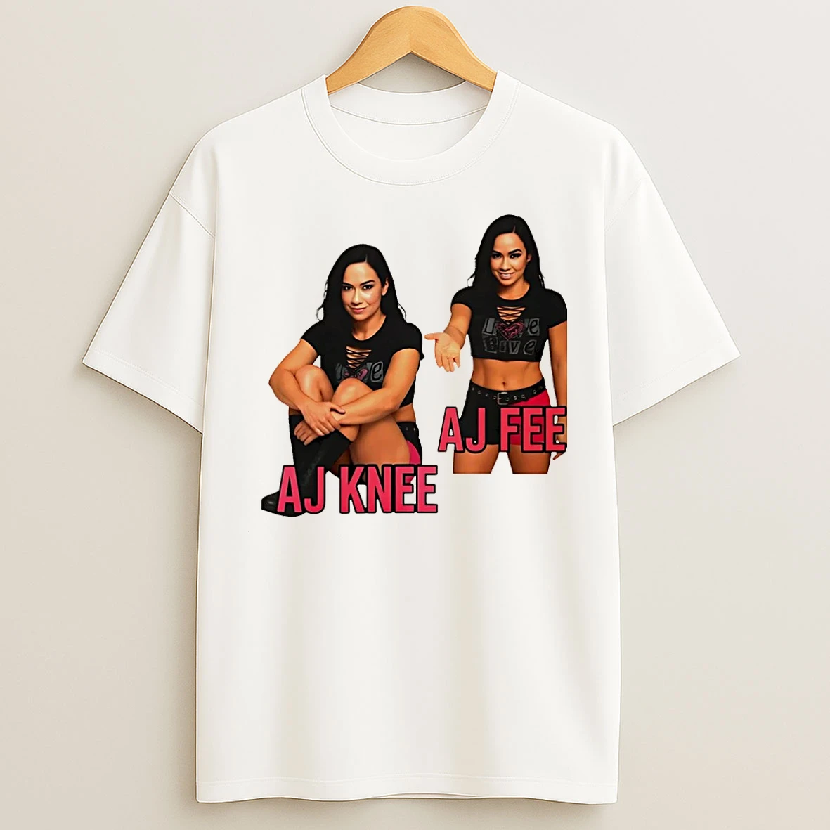 Classic Aj Lee Aj Fee Knee Wwe Graphic Christmas T Shirts