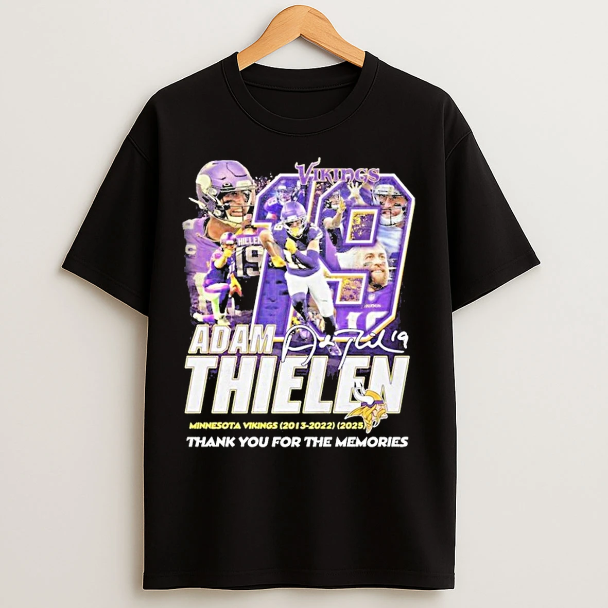 Classic Adam Thielen Minnesota Vikings 2023 2025 Thank You For The Memories Signature T Shirts