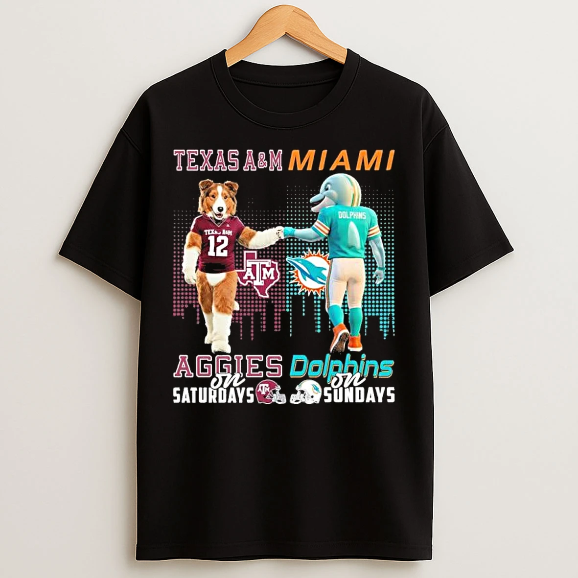 Classic Aggies Vs Dolphins Mascot On Saturdays And On Sundays T Shirts