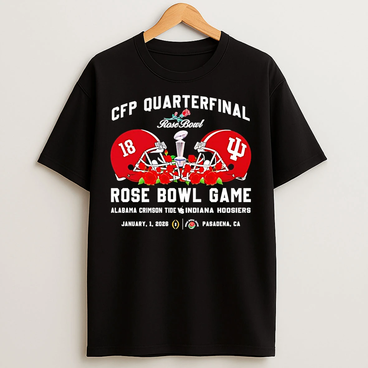 Classic Alabama 18 Vs Indiana Cfp Quarterfinal At The 2025 Rose Bowl Game Helmet T Shirts
