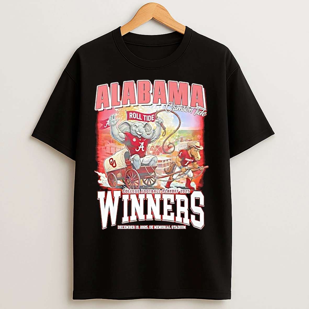 Classic Alabama Crimson Tide 2025 Cfp Winners Beat Oklahoma Sooners Mascot T Shirts