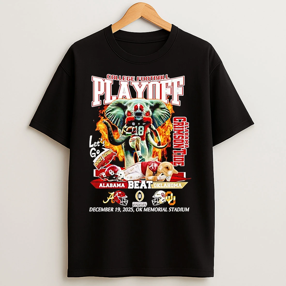 Classic Alabama Crimson Tide 2025 College Football Playoff Alabama Beat Oklahoma Mascot T Shirts