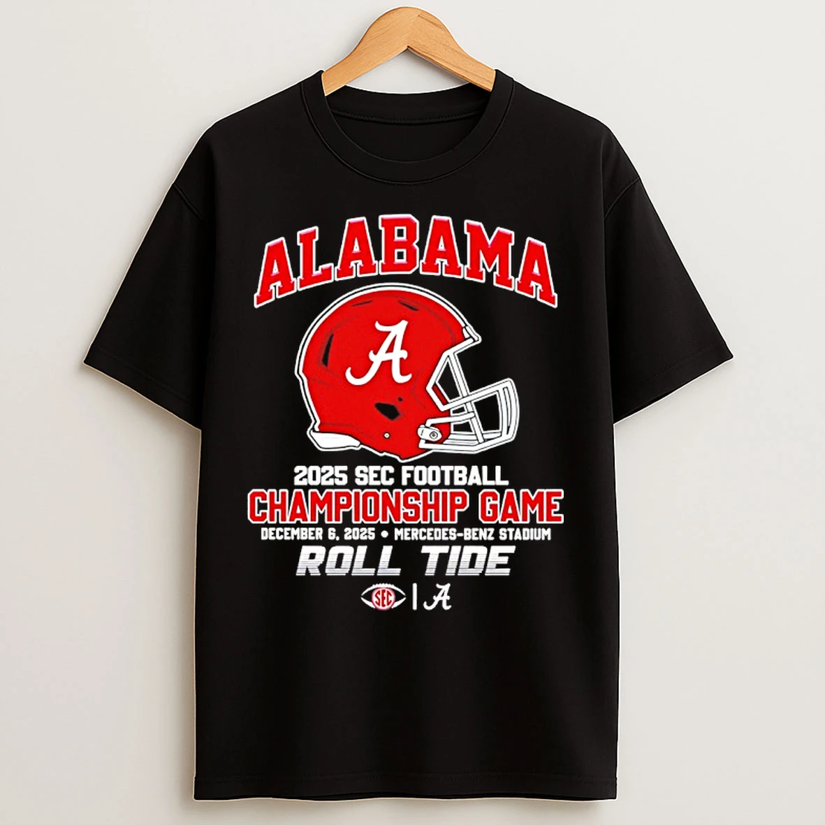 Classic Alabama Crimson Tide 2025 Sec Football Championship Roll Tide Helmets T Shirts