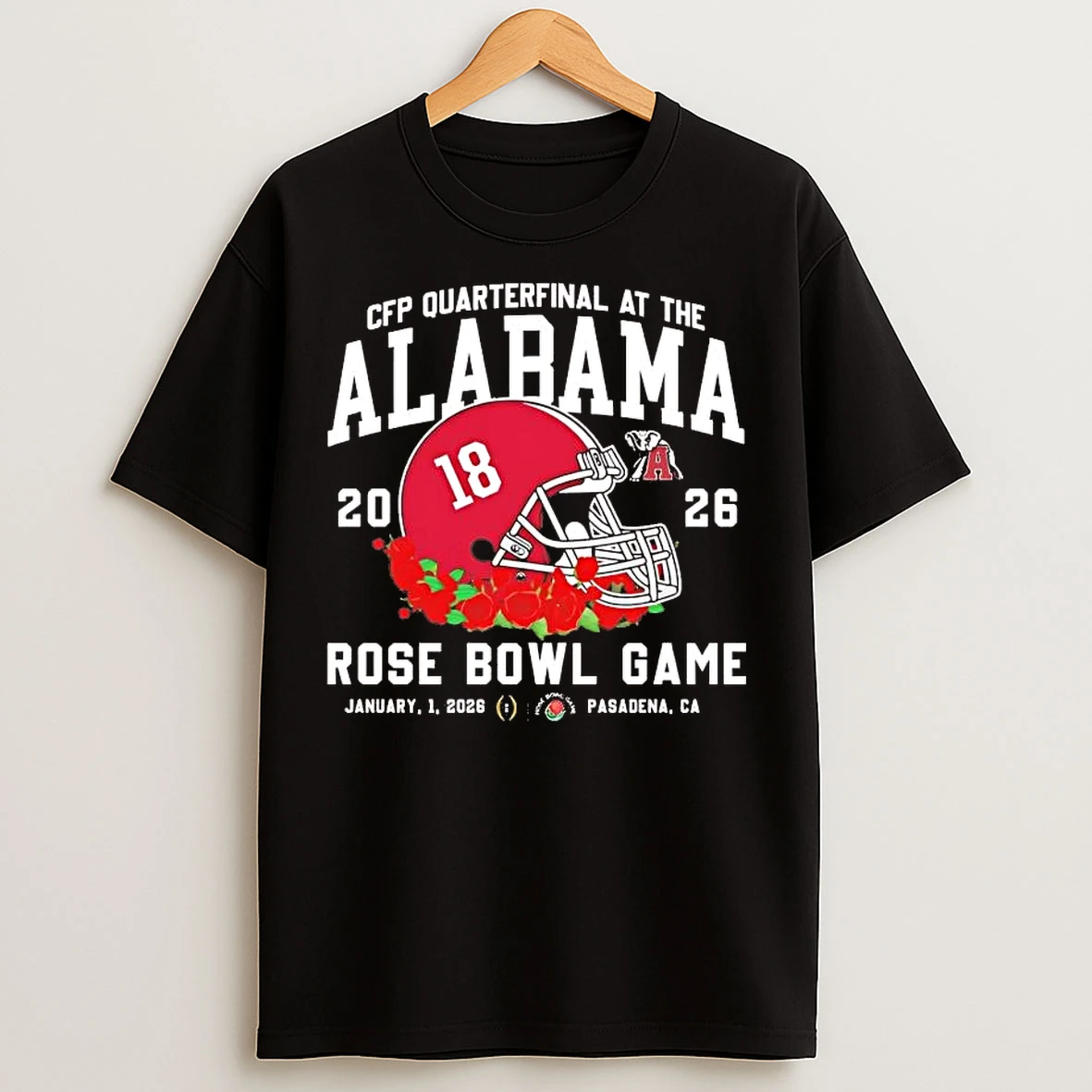Classic Alabama Crimson Tide 2026 Cfp Quarterfinal At The Rose Bowl Game Helmet T Shirts