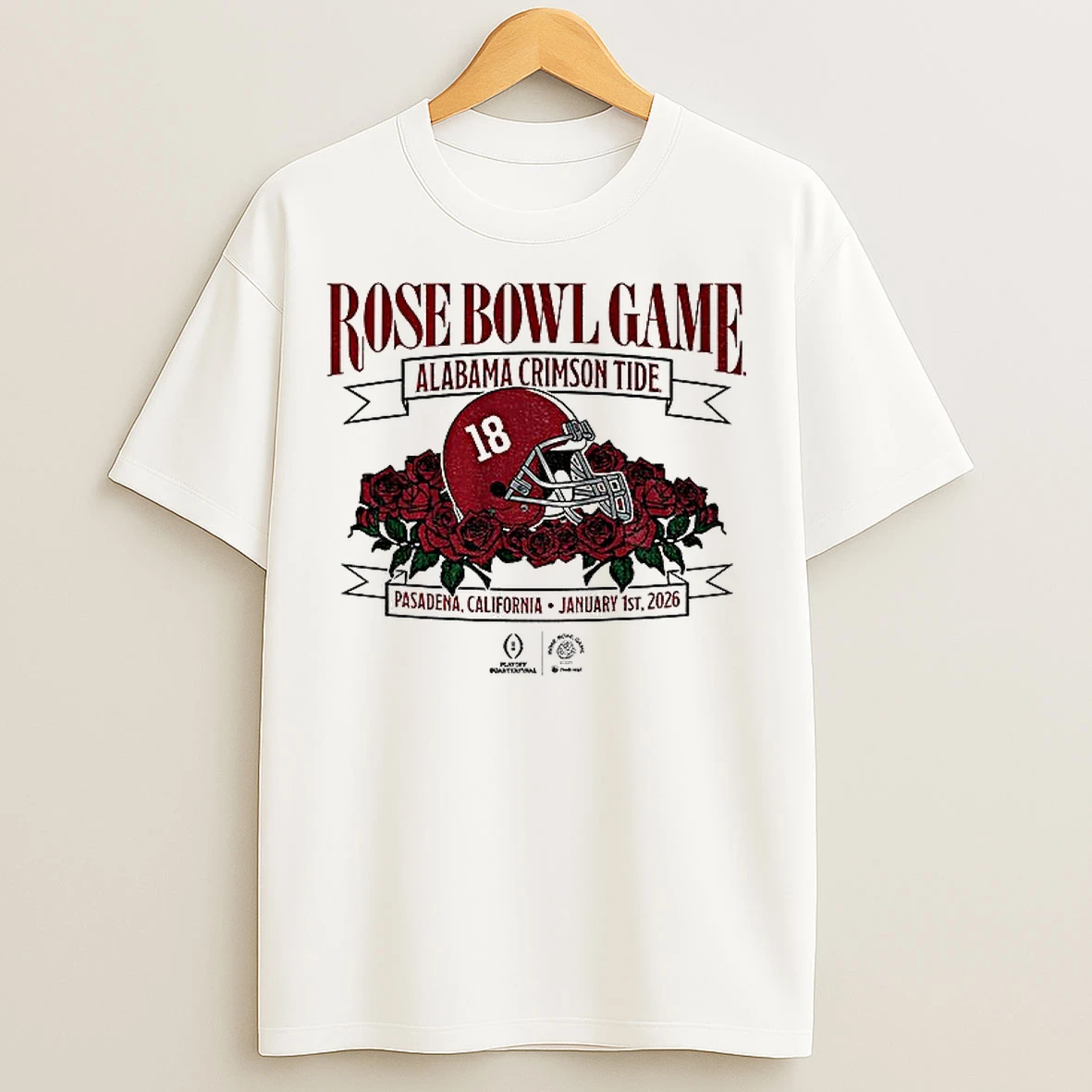 Classic Alabama Crimson Tide 2026 Rose Bowl Game Football Helmet Playoff Quarterfinal T Shirts
