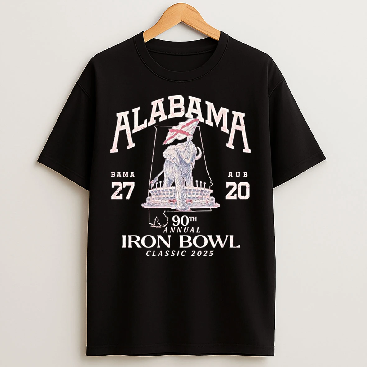 Classic Alabama Crimson Tide 90th Annual Iron Bowl Classic 2025 Bama 27 Aub 20 T Shirts